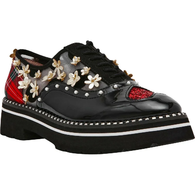 Women's Metallic Foil - Finish Ballet Flats in Gold for a Glamorous Night Out Betsey Johnson Womens Skyyla Embellished Lugged Sole Oxfords Women's Metallic Foil - Finish Ballet Flats in Gold for a Glamorous Night Out Betsey Johnson Womens Skyyla Embellished Lugged Sole Oxfords