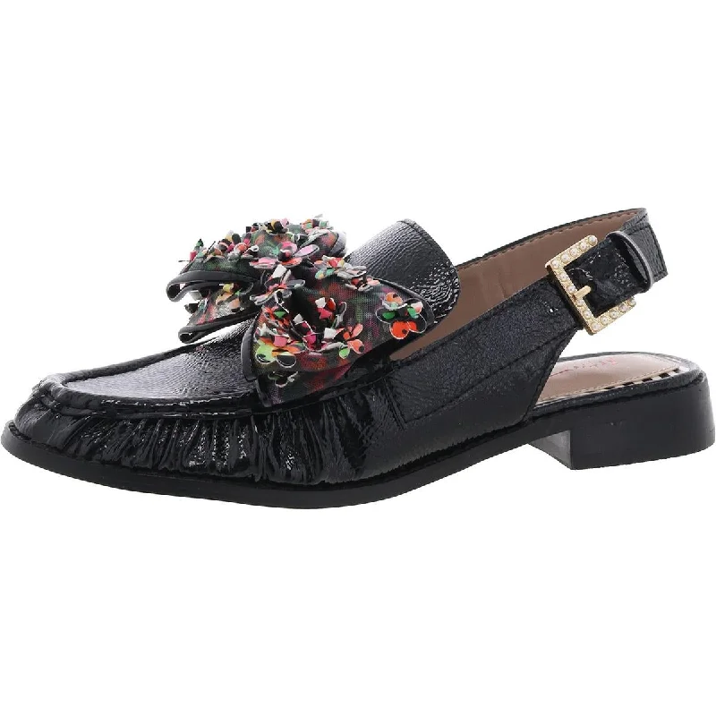 Women's Bow - Embellished Ballet Flats with a Platform Sole in Red for Added Height Betsey Johnson Womens Breyer Patent Floral Slingbacks Women's Bow - Embellished Ballet Flats with a Platform Sole in Red for Added Height Betsey Johnson Womens Breyer Patent Floral Slingbacks