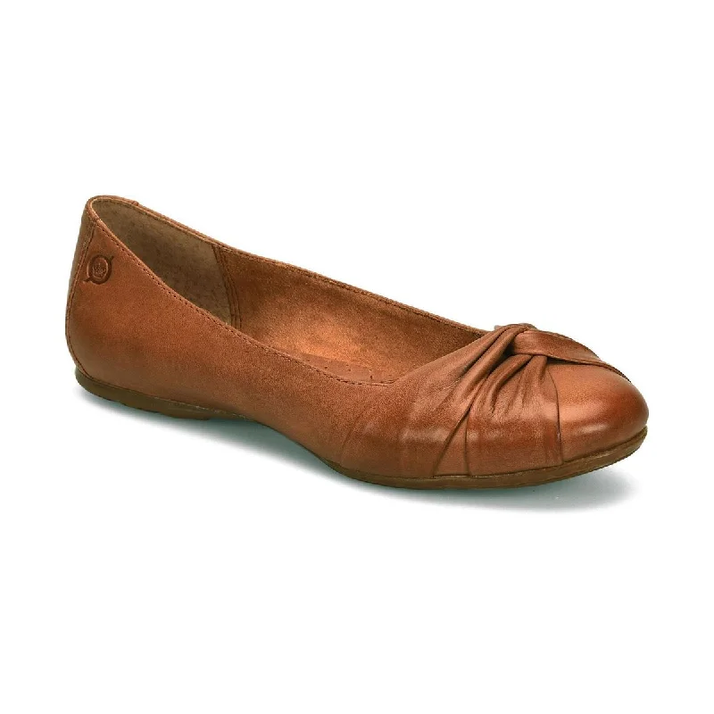 Women's Patent Leather Ballet Flats with Bow Detail in Black for a Classic Look Born Womens Lilly Leather Slip-On Moccasins