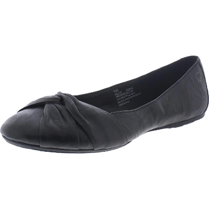 Women's Patent Leather Ballet Flats with Bow Detail in Black for a Classic Look Born Womens Lilly Leather Slip On Ballet Flats