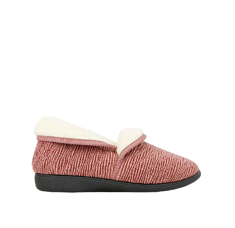 Women's Knitted Cable Pattern Slippers with a Non - Slip Sole in Cream for Indoor Comfort Womens Grosby Kathy Blush Slippers Slip On Comfortable Casual Shoes
