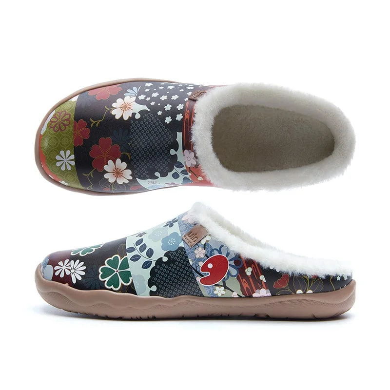 Women's Leather Slippers with a Hand - Stitched Design in Burgundy for Durability Hana Malaga Women