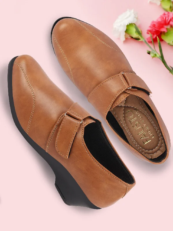 Women's casual shoes with embroidery for a detailed design Women Tan Outdoor Fashion Hook and Loop Platform Heel Slip On Shoes Women's casual shoes with embroidery for a detailed design Women Tan Outdoor Fashion Hook and Loop Platform Heel Slip On Shoes