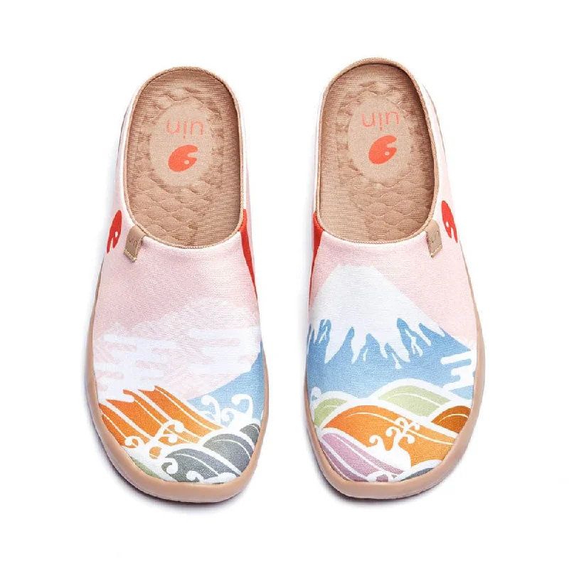 Women's Moccasin - Style Slippers with Fringe Detail in Brown for a Rustic Look Spring in Mount Fuji Slipper