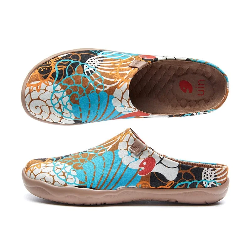 Women's Knitted Cable Pattern Slippers with a Non - Slip Sole in Cream for Indoor Comfort Colorful Shells Malaga Women