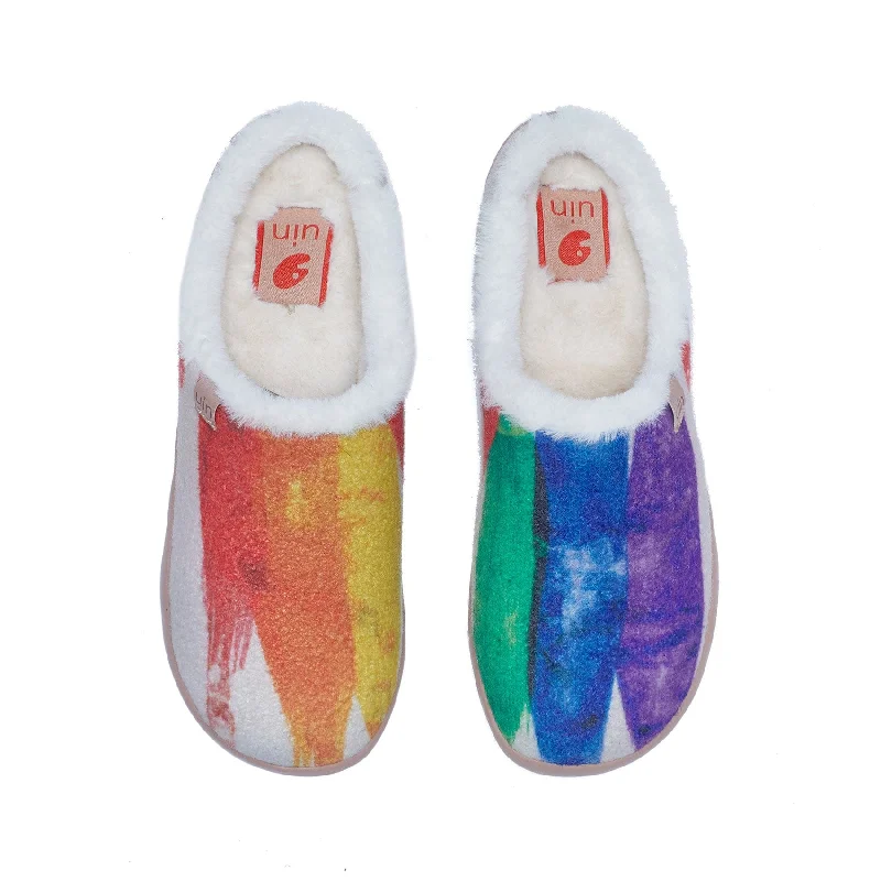 Women's Slippers with a Quilted Pattern in Gray for Added Style Rainbow Crush Malaga Men