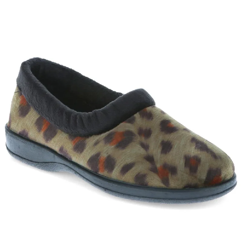 Women's Slippers with a Quilted Pattern in Gray for Added Style Lightweight Velour Slippers  - ANAT40003 / 325 937