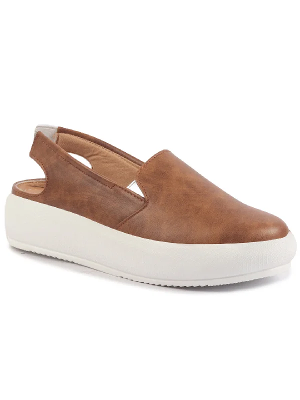 Women's casual slip - on shoes for easy wear Women Tan Height Enhancer Elastic Closure Back Strap Platform Heel Slip On Shoes|Stylish|Chunky|Weekend|Classic Sneaker Shoes Women's casual slip - on shoes for easy wear Women Tan Height Enhancer Elastic Closure Back Strap Platform Heel Slip On Shoes|Stylish|Chunky|Weekend|Classic Sneaker Shoes