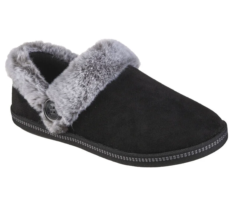 Women's Backless Slippers with a Furry Trim in Light Pink for a Cute and Casual Look Womens Skechers Cozy Campfire - French Toast Black Comfy Slippers