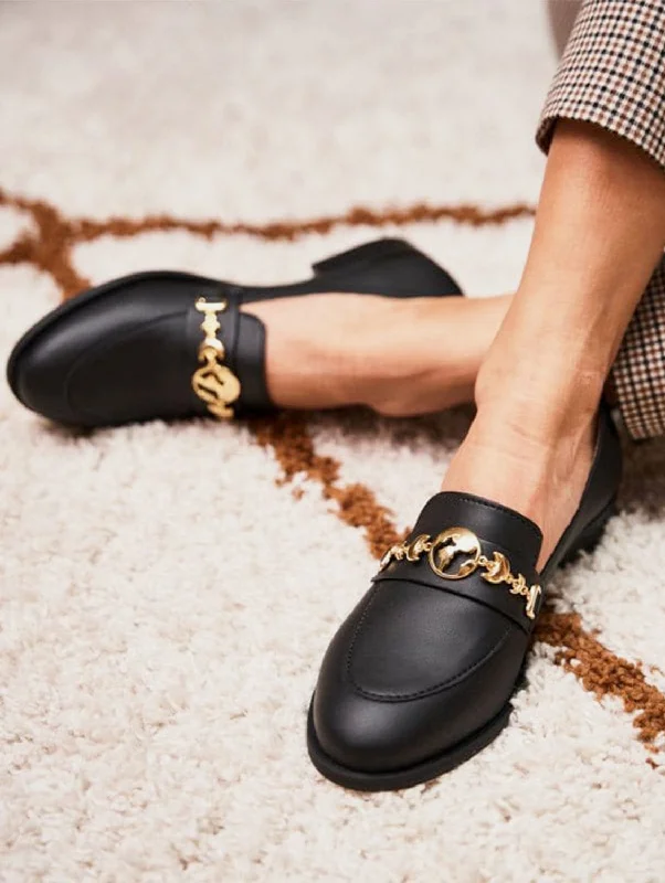 Women's Cashmere - Lined Loafers in Burgundy for Warmth in Winter Symbol Vegan Leather Loafers | Black Women's Cashmere - Lined Loafers in Burgundy for Warmth in Winter Symbol Vegan Leather Loafers | Black