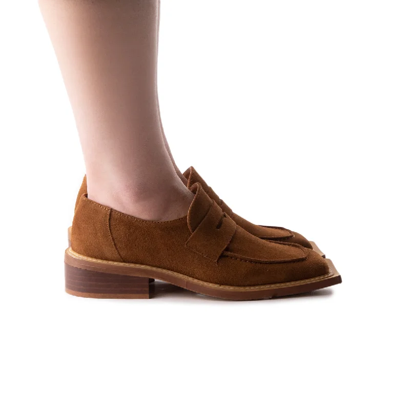 Women's Tassel - Trimmed Loafers with a Low Heel in Olive Green for a Trendy Twist Malaya Tan Suede Women's Tassel - Trimmed Loafers with a Low Heel in Olive Green for a Trendy Twist Malaya Tan Suede