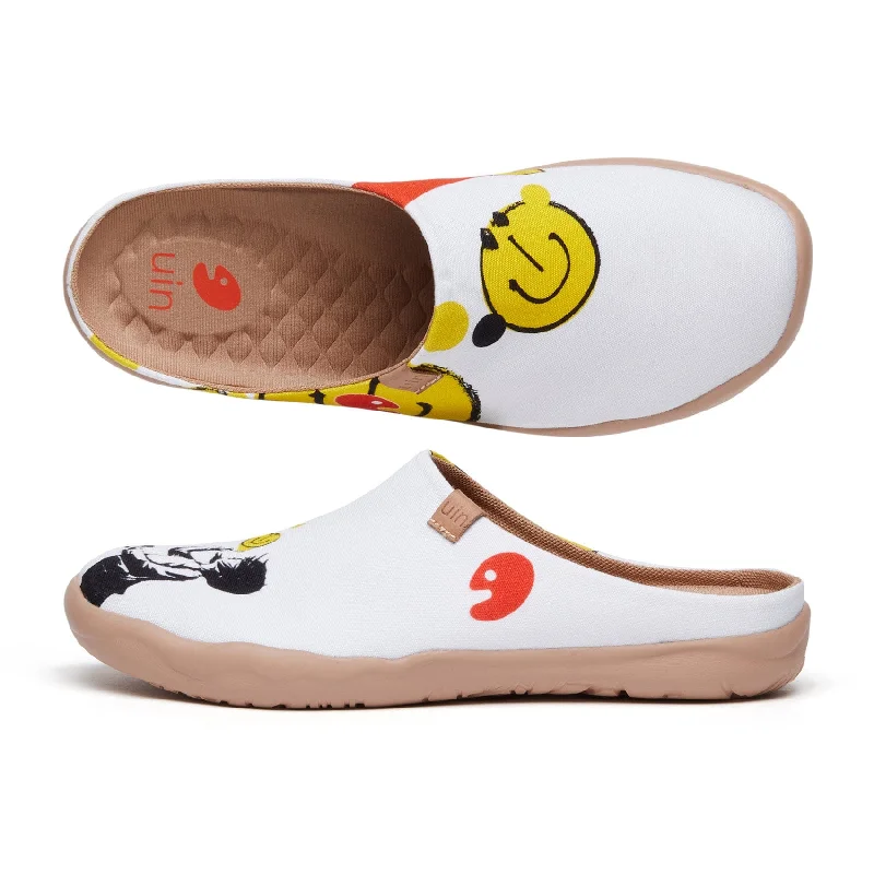 Women's Backless Slippers with a Furry Trim in Light Pink for a Cute and Casual Look Popping Happiness 2 Malaga Slipper Women