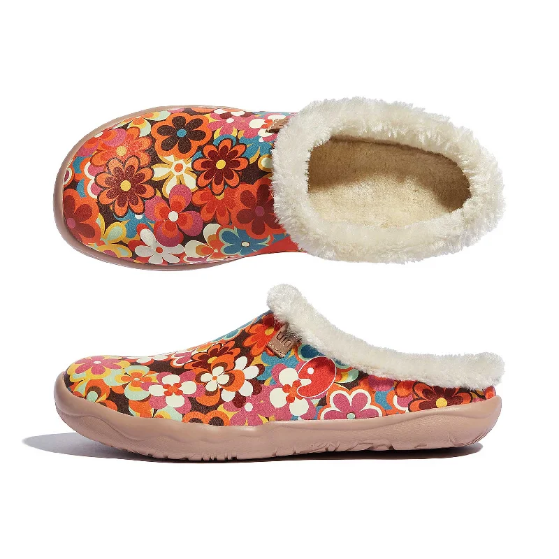 Women's Leather Slippers with a Hand - Stitched Design in Burgundy for Durability Starry Garden Malaga Women