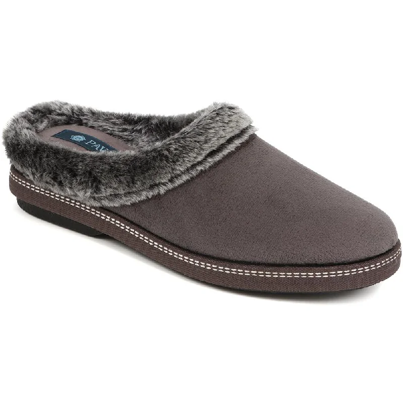 Women's Gel - Cushioned Slippers with a Soft Sole in Blue for All - Day Comfort Faux Fur Trimmed Mule Slippers - RELAX34011 / 320 661