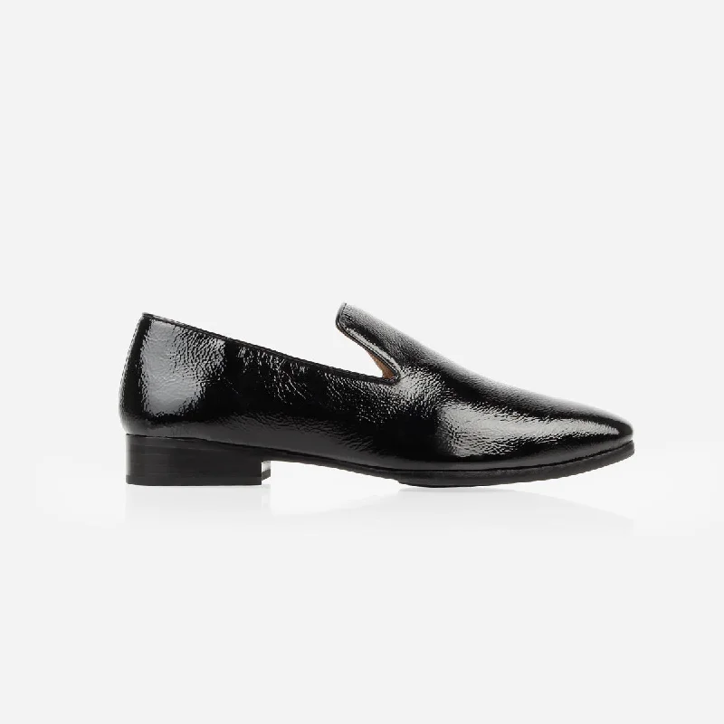 Women's Bow - Embellished Loafers in Red for a Feminine Touch The Daily Loafer Black Crinkle Patent Women's Bow - Embellished Loafers in Red for a Feminine Touch The Daily Loafer Black Crinkle Patent