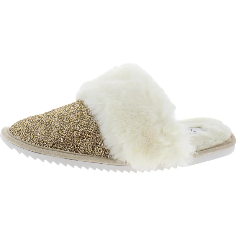 Women's Gel - Cushioned Slippers with a Soft Sole in Blue for All - Day Comfort Jessica Simpson Women's Jessenia Slip On Faux Fur Embellished Slipper