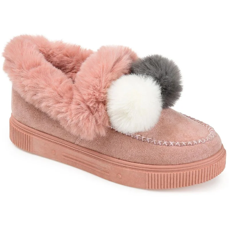 Women's Slippers with a Built - in Heel in Black for a Slightly Elevated Look Journee Collection Womens Sunset Faux Fur Lined Comfort Moccasin Slippers Women's Slippers with a Built - in Heel in Black for a Slightly Elevated Look Journee Collection Womens Sunset Faux Fur Lined Comfort Moccasin Slippers
