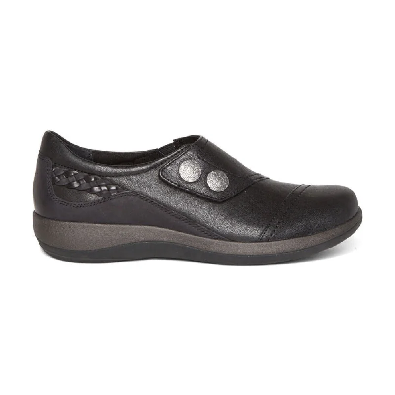 Women's casual shoes for a coffee date Aetrex Women's Karina Monk Strap Black