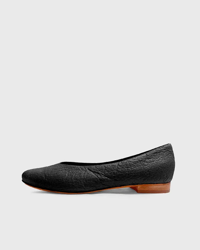 Women's casual platform shoes for added height Pumps Black Pina ballerinas made of Pinatex - outlet Women's casual platform shoes for added height Pumps Black Pina ballerinas made of Pinatex - outlet