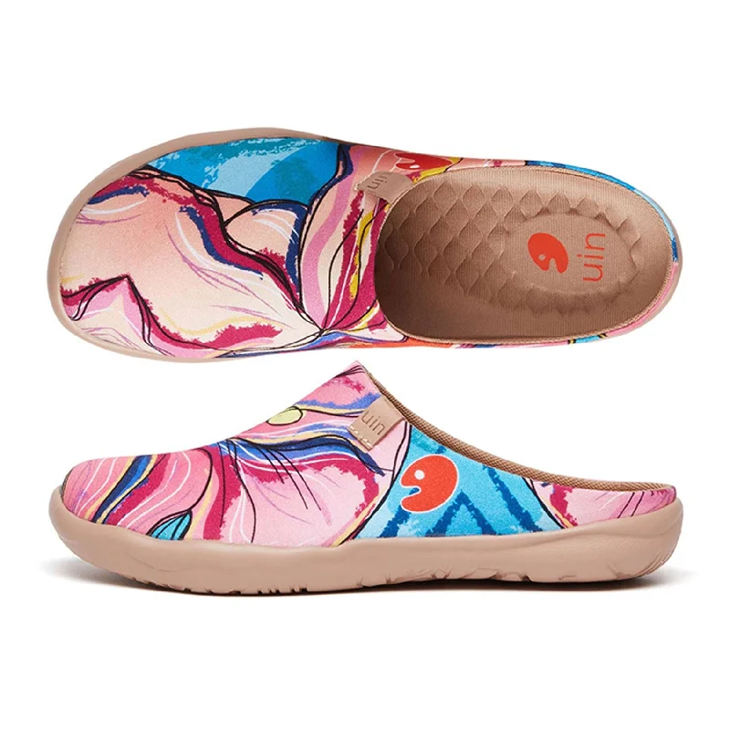 Women's Leather Slippers with a Hand - Stitched Design in Burgundy for Durability Lily Blossom Malaga Slipper Women
