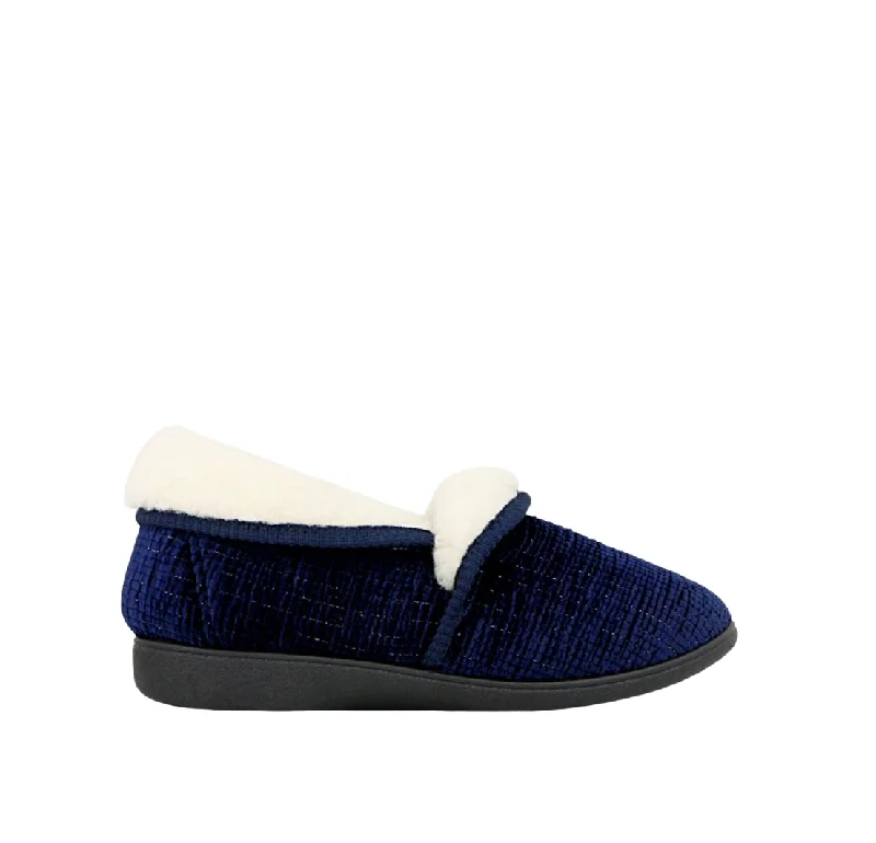 Women's Faux Fur Lined Slippers with Memory Foam Insoles in Pink for Cozy Nights Womens Grosby Kathy Navy Slippers Slip On Comfortable Casual Shoes