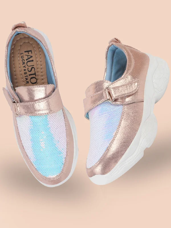 Women's casual shoes with memory foam insoles for extra comfort Women Pink Stylish Hook & Loop Sneakers Women's casual shoes with memory foam insoles for extra comfort Women Pink Stylish Hook & Loop Sneakers