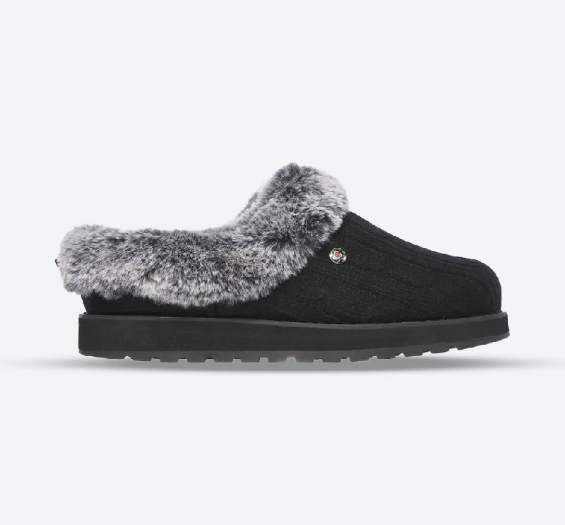 Women's Moccasin - Style Slippers with Fringe Detail in Brown for a Rustic Look Womens Wide Fit Skechers Keepsakes Ice Angel Mule Slippers - Exclusive