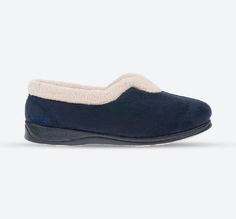 Women's Gel - Cushioned Slippers with a Soft Sole in Blue for All - Day Comfort Womens Wide Fit Padders Carmen Slippers
