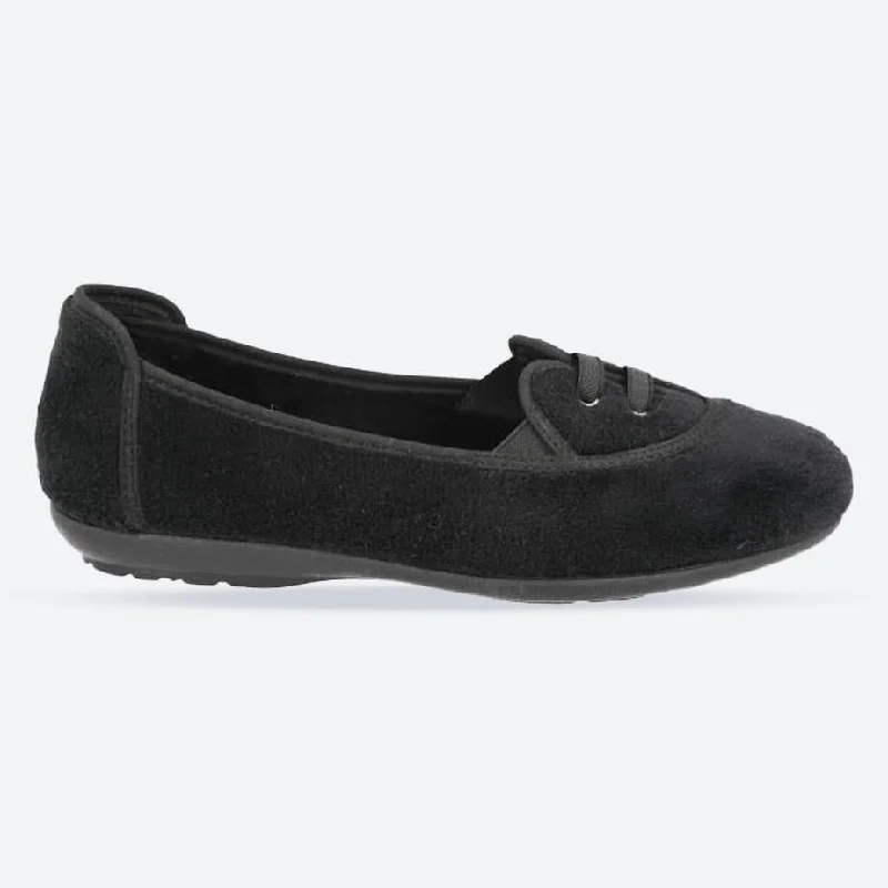 Women's Ballet Flat - Style Slippers with a Rhinestone Embellishment in Silver for a Glamorous Touch Women's Wide Fit DB Kent Slippers