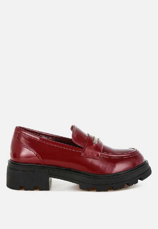 Women's Premium Leather Tassel Loafers in Dark Brown for a Classic Office Look Gleam Stride Faux Leather Chunky Loafers Women's Premium Leather Tassel Loafers in Dark Brown for a Classic Office Look Gleam Stride Faux Leather Chunky Loafers