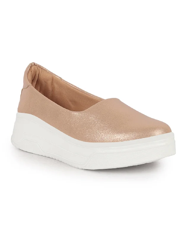 Women's casual shoes for a coffee date Women Rose Gold Height Enhancer Lightweight Glitter Slip On Shoes|Memory Cushion Insole|Party Slip On All Season Casual Shoe Women's casual shoes for a coffee date Women Rose Gold Height Enhancer Lightweight Glitter Slip On Shoes|Memory Cushion Insole|Party Slip On All Season Casual Shoe