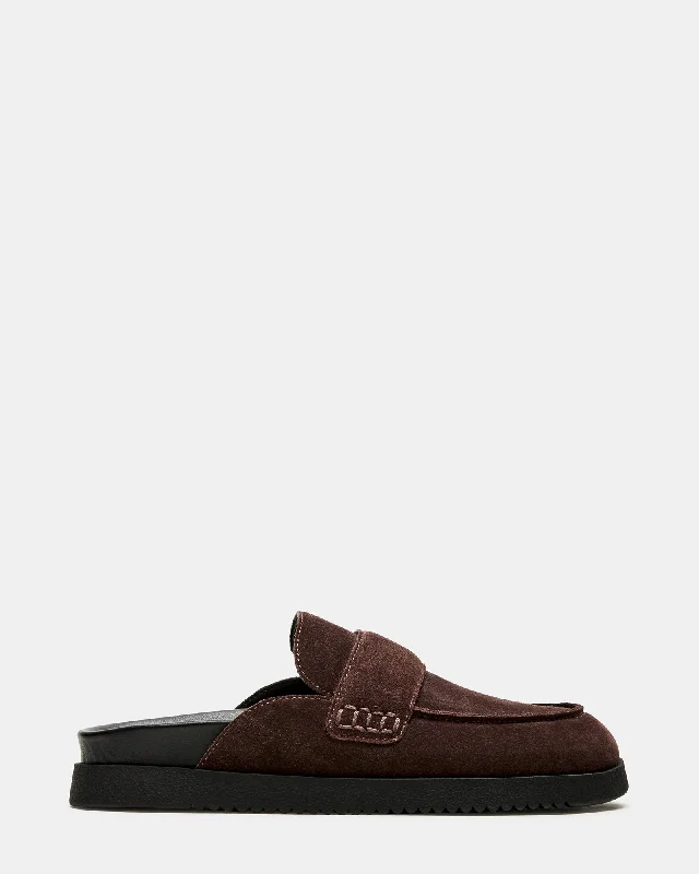 Women's Embroidered Floral Pattern Loafers in Beige for a Spring - Inspired Outfit SKIPPER CHOCOLATE BROWN SUEDE Women's Embroidered Floral Pattern Loafers in Beige for a Spring - Inspired Outfit SKIPPER CHOCOLATE BROWN SUEDE