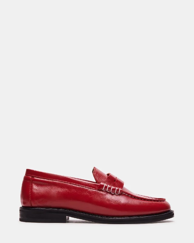 Women's Geometric - Patterned Loafers in Multicolor for a Fashion - Forward Look MADISON RED LEATHER Women's Geometric - Patterned Loafers in Multicolor for a Fashion - Forward Look MADISON RED LEATHER