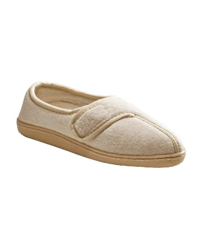 Women's Ballet Flat - Style Slippers with a Rhinestone Embellishment in Silver for a Glamorous Touch Womens Adjustable Terry Slippers