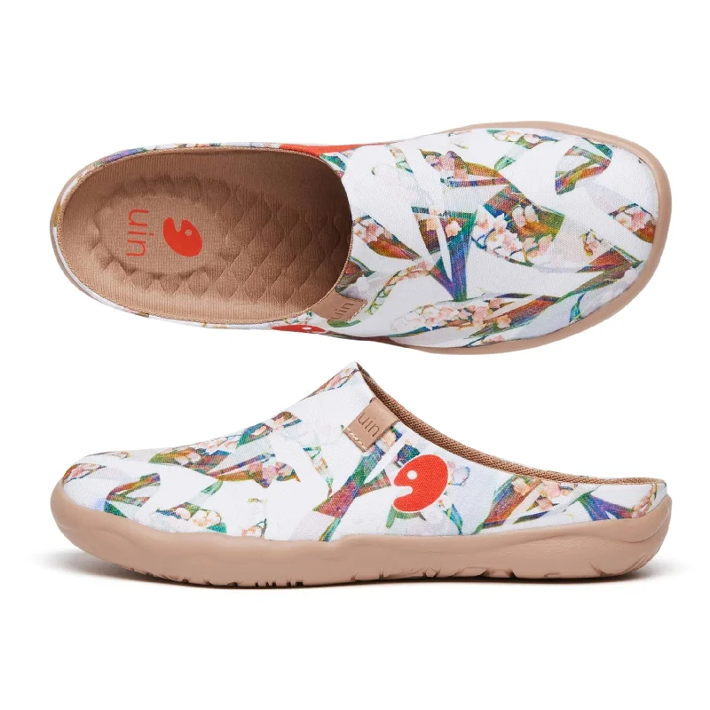 Women's Knitted Cable Pattern Slippers with a Non - Slip Sole in Cream for Indoor Comfort Hidden Beauty II Malaga Slipper Women