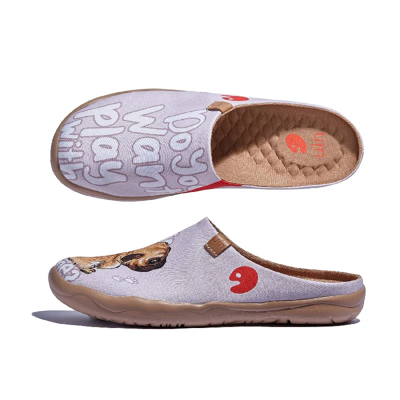 Women's Leather Slippers with a Hand - Stitched Design in Burgundy for Durability Wanna Play Malaga Women