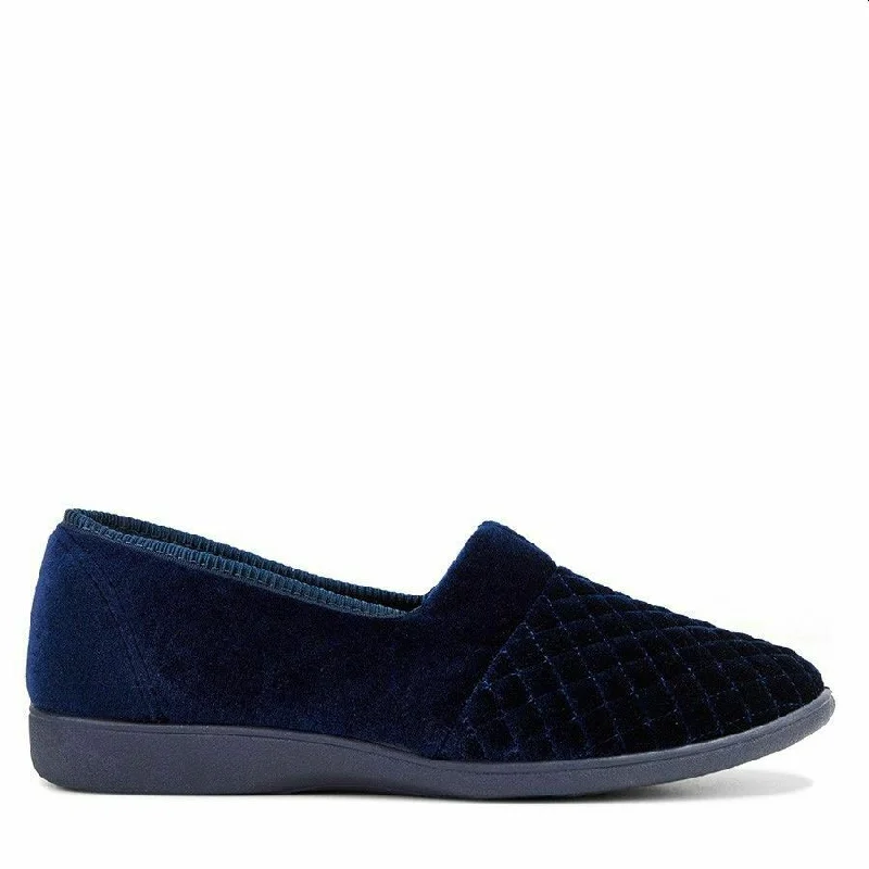 Women's Slippers with a Built - in Heel in Black for a Slightly Elevated Look Womens Grosby Marcy Slippers Deep Navy Moccasins Shoes Slip On Women's Slippers with a Built - in Heel in Black for a Slightly Elevated Look Womens Grosby Marcy Slippers Deep Navy Moccasins Shoes Slip On
