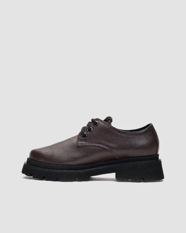 Women's casual suede shoes for a soft texture Women's Chunky Derbs No 2 Chocolate