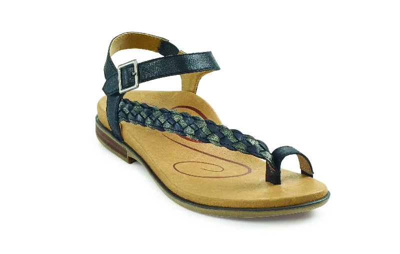 Elastic - Strap Women's Sandals with a Padded Toe in Teal for Easy On - and - OffAetrex Evie Elastic - Strap Women's Sandals with a Padded Toe in Teal for Easy On - and - OffAetrex Evie