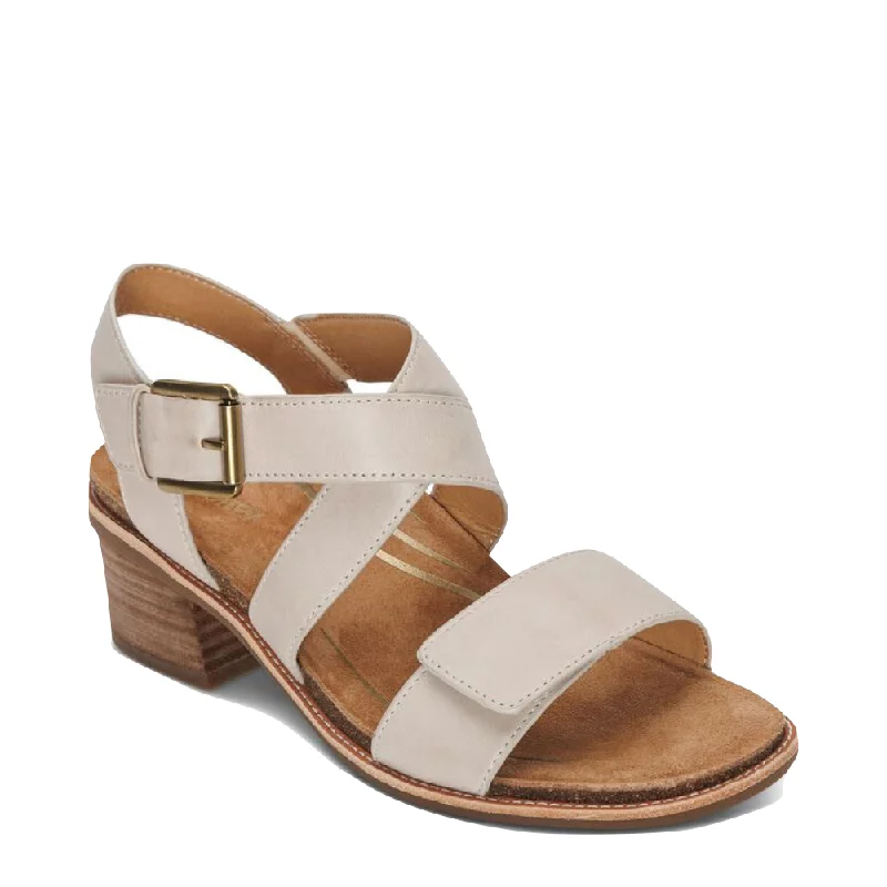 Women's Leather - Strapped Sandals with a Braided Detail in Brown for a Rustic AppealAetrex Women's Kristin Arch Support Block Heel Sandal in Ivory Women's Leather - Strapped Sandals with a Braided Detail in Brown for a Rustic AppealAetrex Women's Kristin Arch Support Block Heel Sandal in Ivory
