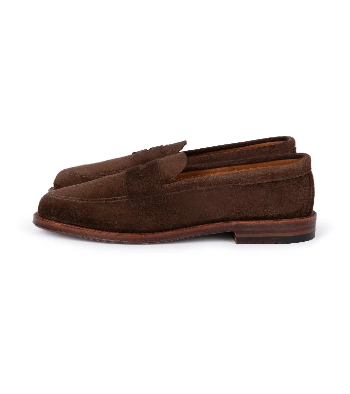 Orthopedic Women's Loafers with Arch Support in Brown for Foot HealthAlden Unlined Suede Penny Loafer: Dark Brown 5736F Orthopedic Women's Loafers with Arch Support in Brown for Foot HealthAlden Unlined Suede Penny Loafer: Dark Brown 5736F