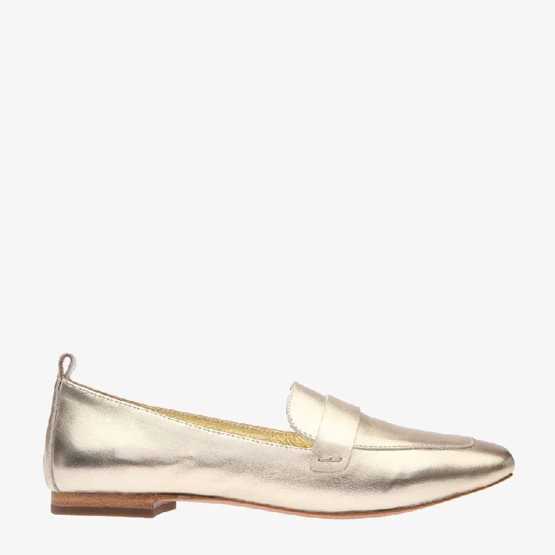 Lightweight Women's Mesh - Paneled Loafers in White for BreathabilityAlessandra Gold leather loafer