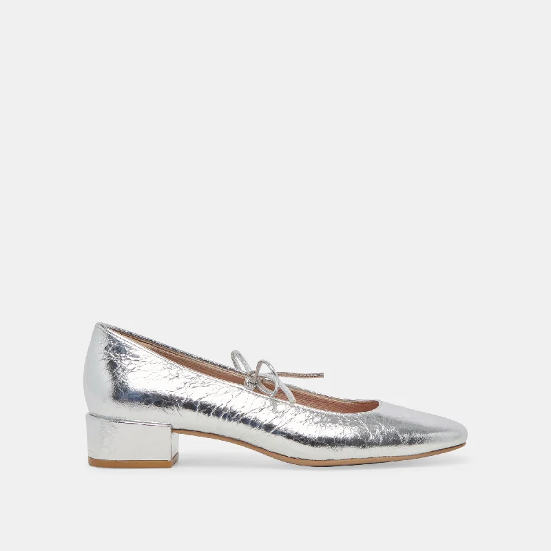 Shock - Absorbing Women's Loafers in Gray for Active LifestylesARDIEN HEELS SILVER CRINKLE PATENT Shock - Absorbing Women's Loafers in Gray for Active LifestylesARDIEN HEELS SILVER CRINKLE PATENT