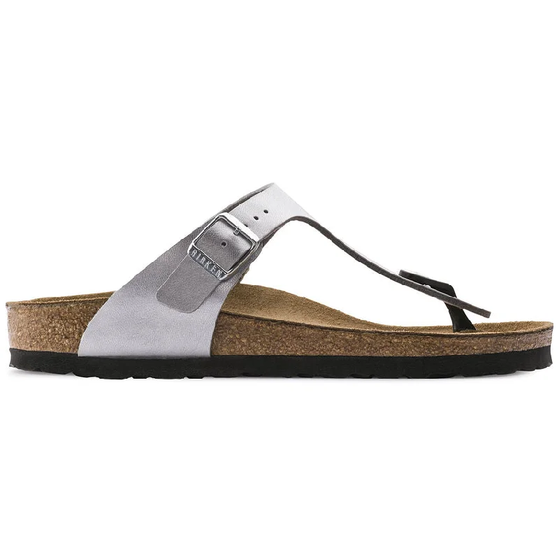 Sustainable Women's Recycled Material Sandals in Beige for Eco - Conscious ShoppersBirkenstock 43851 Gizeh BF Silver Sustainable Women's Recycled Material Sandals in Beige for Eco - Conscious ShoppersBirkenstock 43851 Gizeh BF Silver