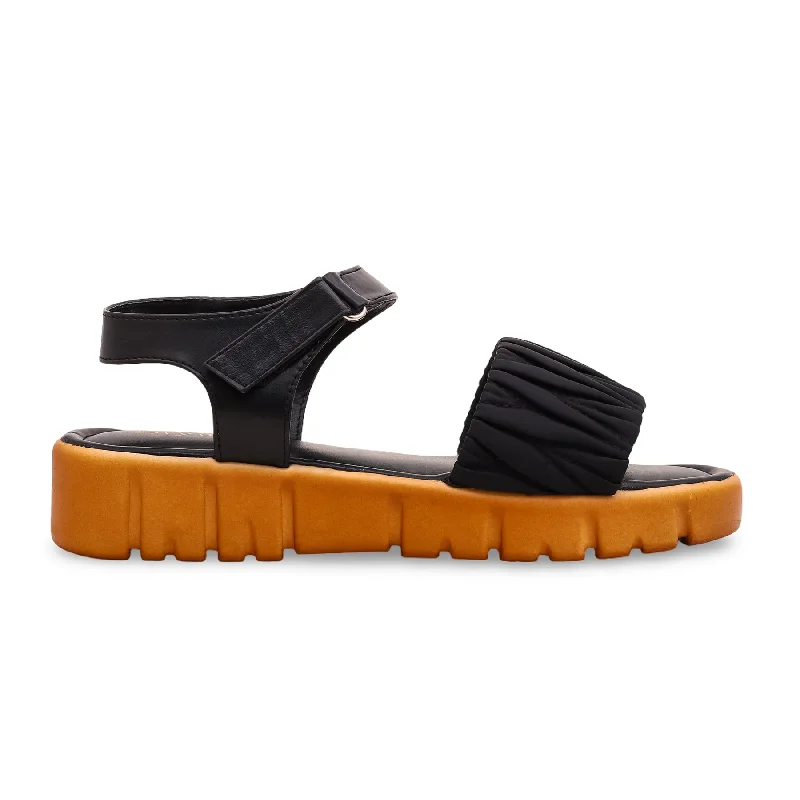 Women's Sandals with a Glitter - Coated Strap in Gold for a Sparkly Summer OutfitBlack Formal Sandal PU0128 Women's Sandals with a Glitter - Coated Strap in Gold for a Sparkly Summer OutfitBlack Formal Sandal PU0128