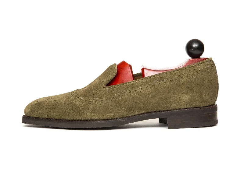 Women's Premium Leather Tassel Loafers in Dark Brown for a Classic Office LookBothell - MTO - Olive Suede - LPB Last - City Rubber Sole Brown Women's Premium Leather Tassel Loafers in Dark Brown for a Classic Office LookBothell - MTO - Olive Suede - LPB Last - City Rubber Sole Brown