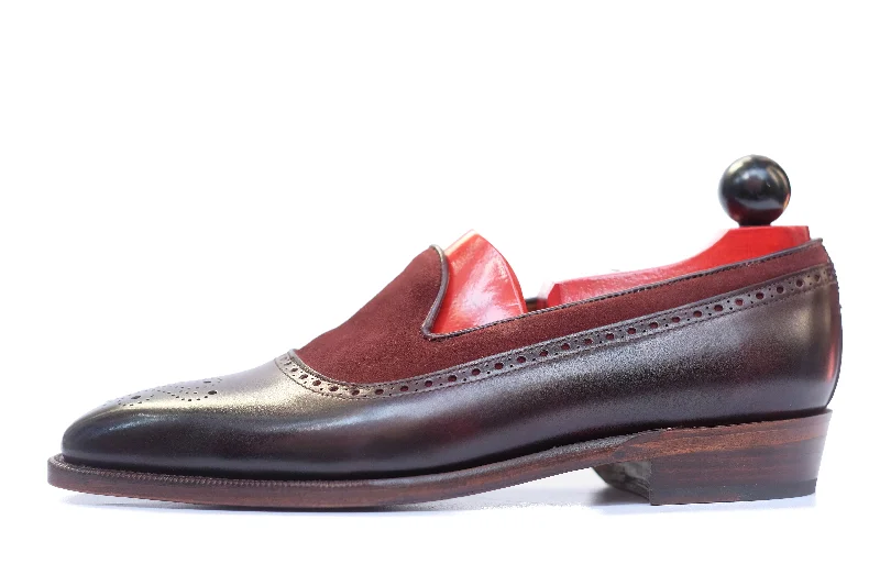 Slip - Resistant Women's Rubber - Sole Loafers in Navy for Wet ConditionsBothell - MTO - Plum Museum Calf / Burgundy Suede - LPB Last - Single Leather Sole Slip - Resistant Women's Rubber - Sole Loafers in Navy for Wet ConditionsBothell - MTO - Plum Museum Calf / Burgundy Suede - LPB Last - Single Leather Sole