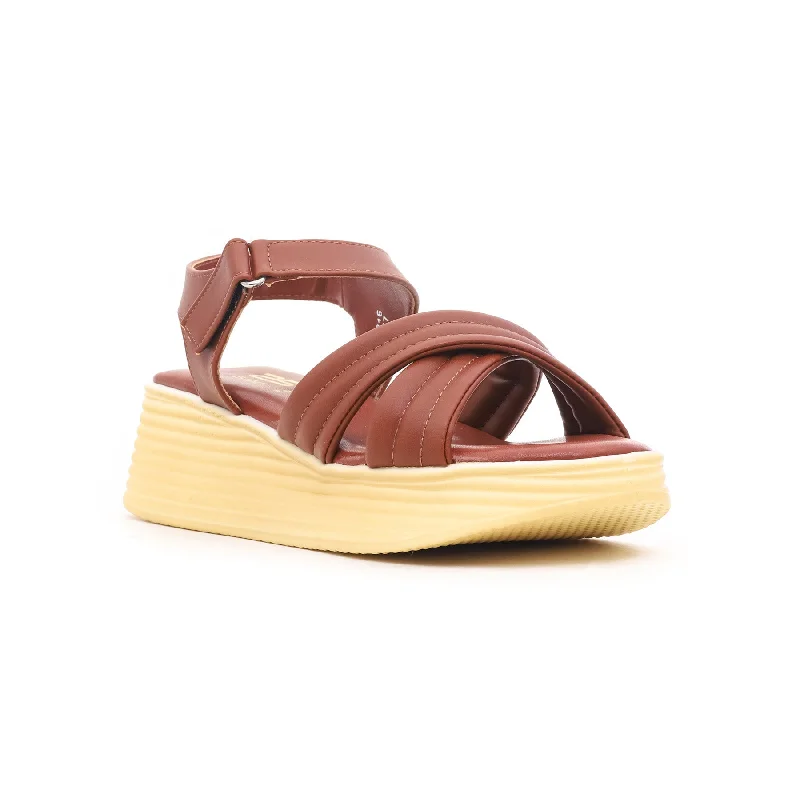 Women's Leather - Strapped Sandals with a Braided Detail in Brown for a Rustic AppealBrown Formal Sandal FR5077 Women's Leather - Strapped Sandals with a Braided Detail in Brown for a Rustic AppealBrown Formal Sandal FR5077