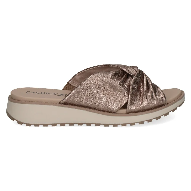 Women's Sandals with a Glitter - Coated Strap in Gold for a Sparkly Summer OutfitCaprice 9 27202 42 341 TAUPE METALLIC Women's Sandals with a Glitter - Coated Strap in Gold for a Sparkly Summer OutfitCaprice 9 27202 42 341 TAUPE METALLIC