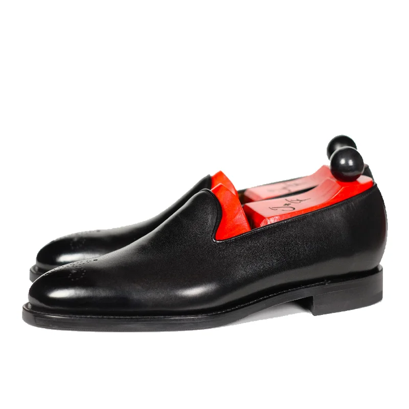 Slip - Resistant Women's Rubber - Sole Loafers in Navy for Wet ConditionsChelan - Black Calf Slip - Resistant Women's Rubber - Sole Loafers in Navy for Wet ConditionsChelan - Black Calf